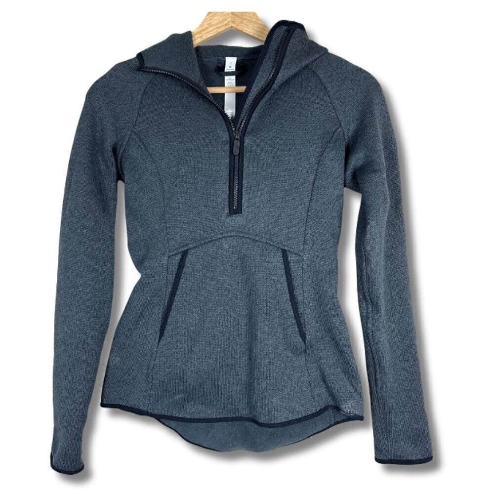 Lululemon Womens Fleece & Thank You Pullover Hoodie Athleisure Heathered Black